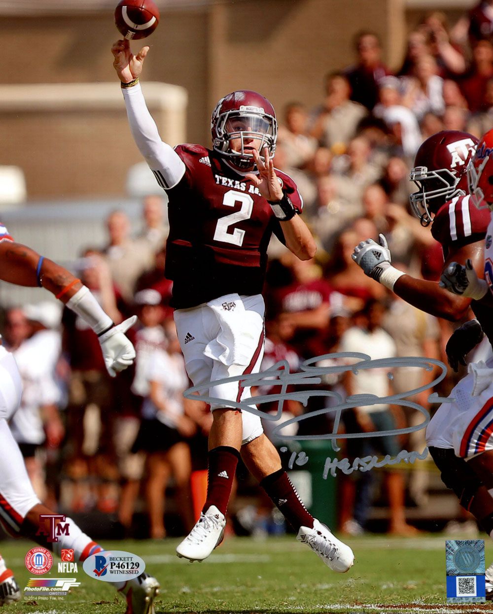 Johnny Manziel Signed Texas A&amp;M Aggies 8x10 Photo 12 Heisman Beckett