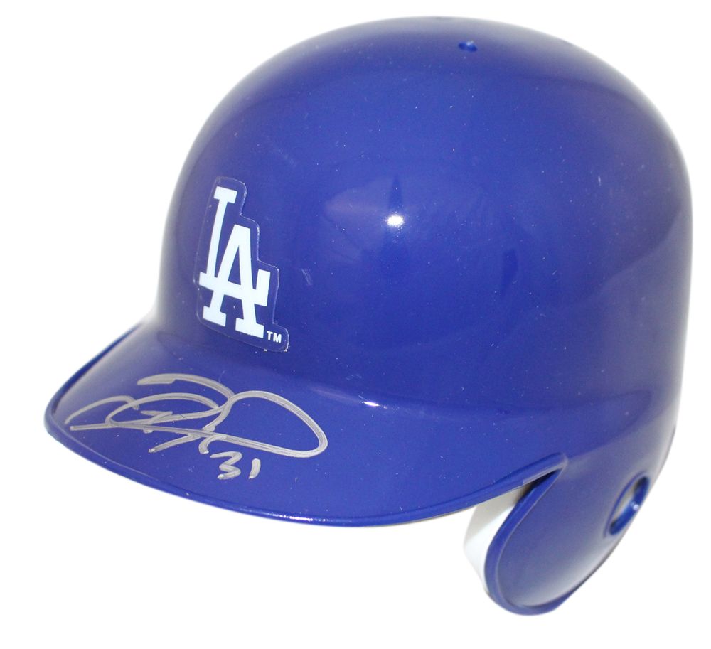 Joc Pederson Autographed Los Angeles Dodgers Mini Batting Helmet JSA