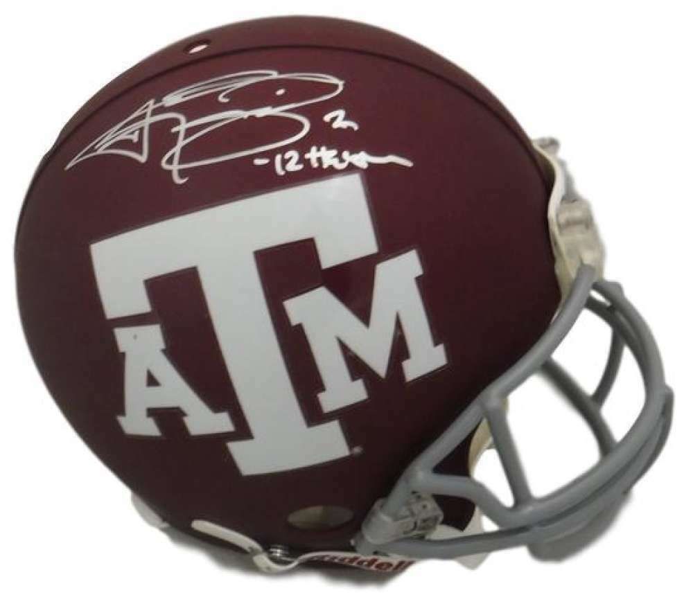 Johnny Manziel Autographed Texas A&amp;M Aggies Full Size Proline Helmet (Red) HT JSA