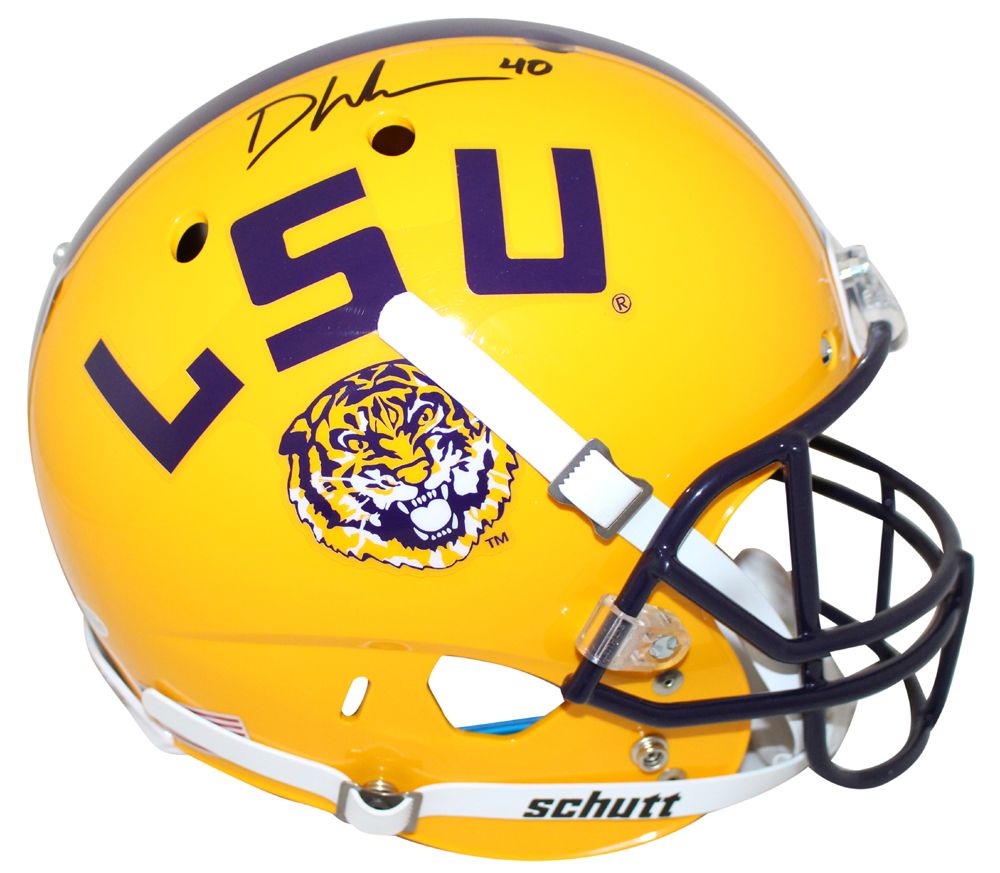 Devin White Autographed/Signed LSU Tigers Schutt Replica Helmet BAS