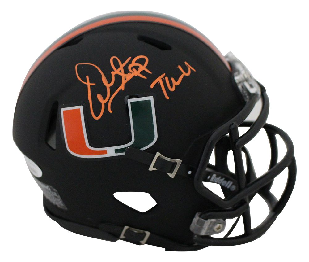 Warren Sapp Autographed Miami Hurricanes Black Mini Helmet The U JSA