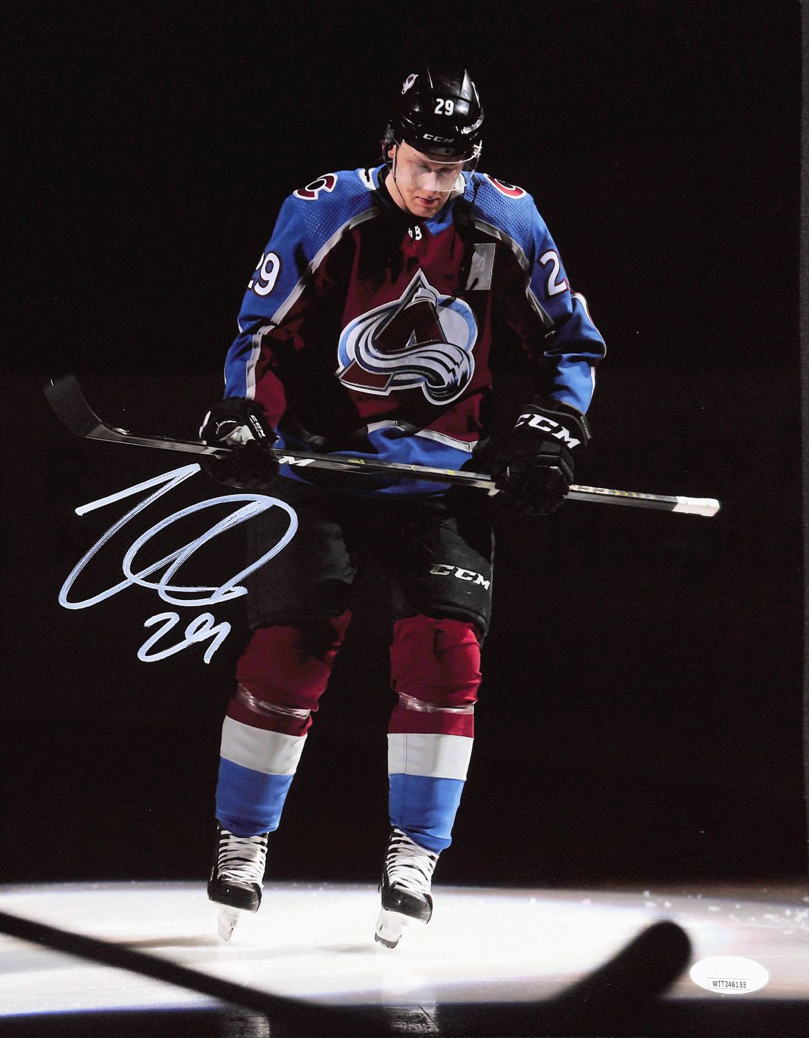 Nate MacKinnon Autographed/Signed Colorado Avalanche 11x14 Photo JSA