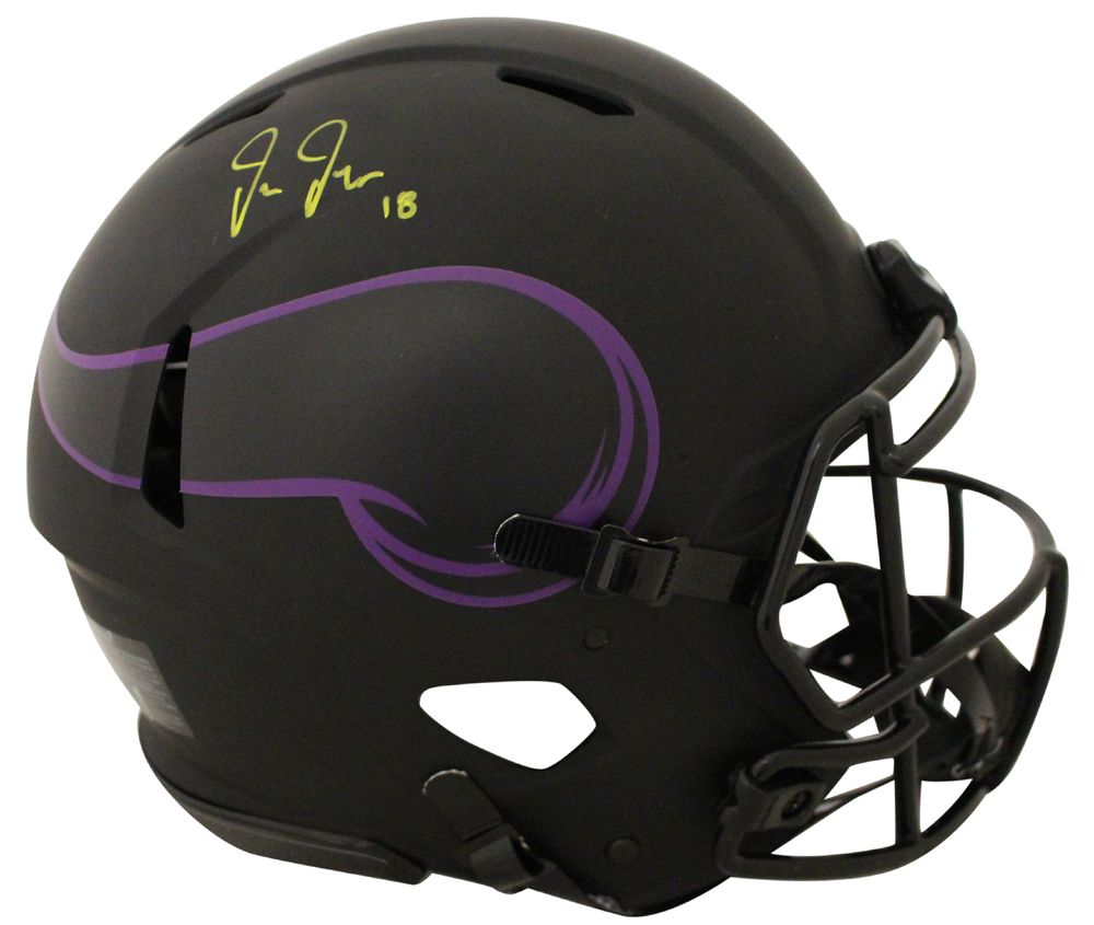 Justin Jefferson Signed Minnesota Vikings Authentic Eclipse Helmet BAS