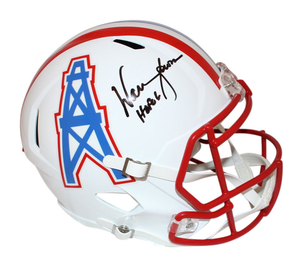 Warren Moon Autographed Houston Oilers F/S &#39;81-&#39;98 speed Helmet BAS