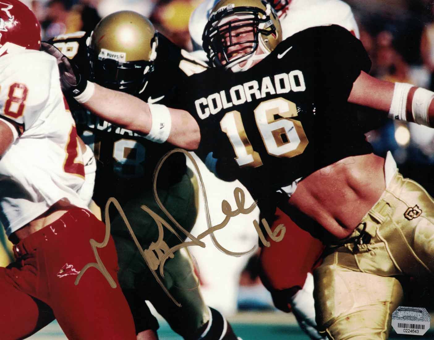 Matt Russell Autographed/Signed Colorado Buffaloes 8x10 Photo MM