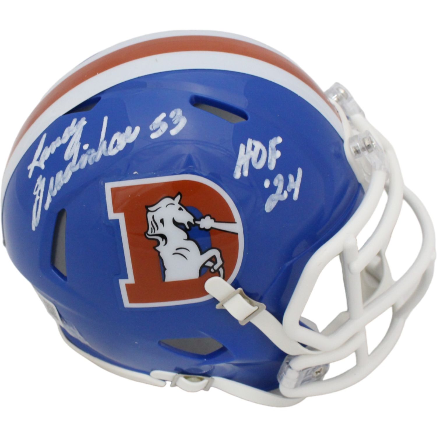 Randy Gradishar Signed Denver Broncos TB Mini Helmet HOF Beckett