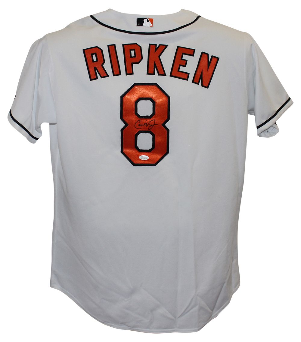 Cal Ripken Jr Autographed Baltimore Orioles Majestic White 48 Jersey JSA