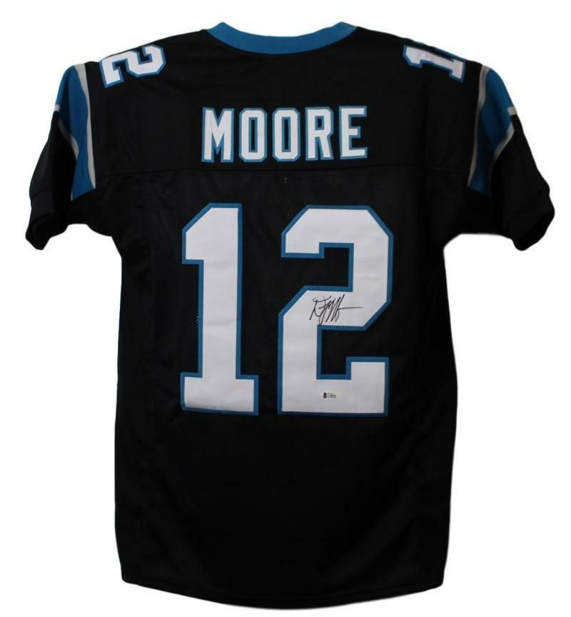 DJ Moore Autographed Carolina Panthers XL Black Jersey BAS