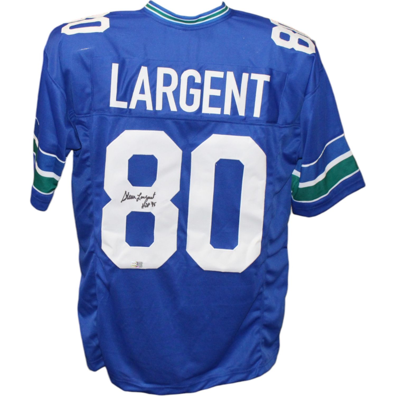 Steve Largent Autographed/Signed Pro Style Blue Jersey TRI