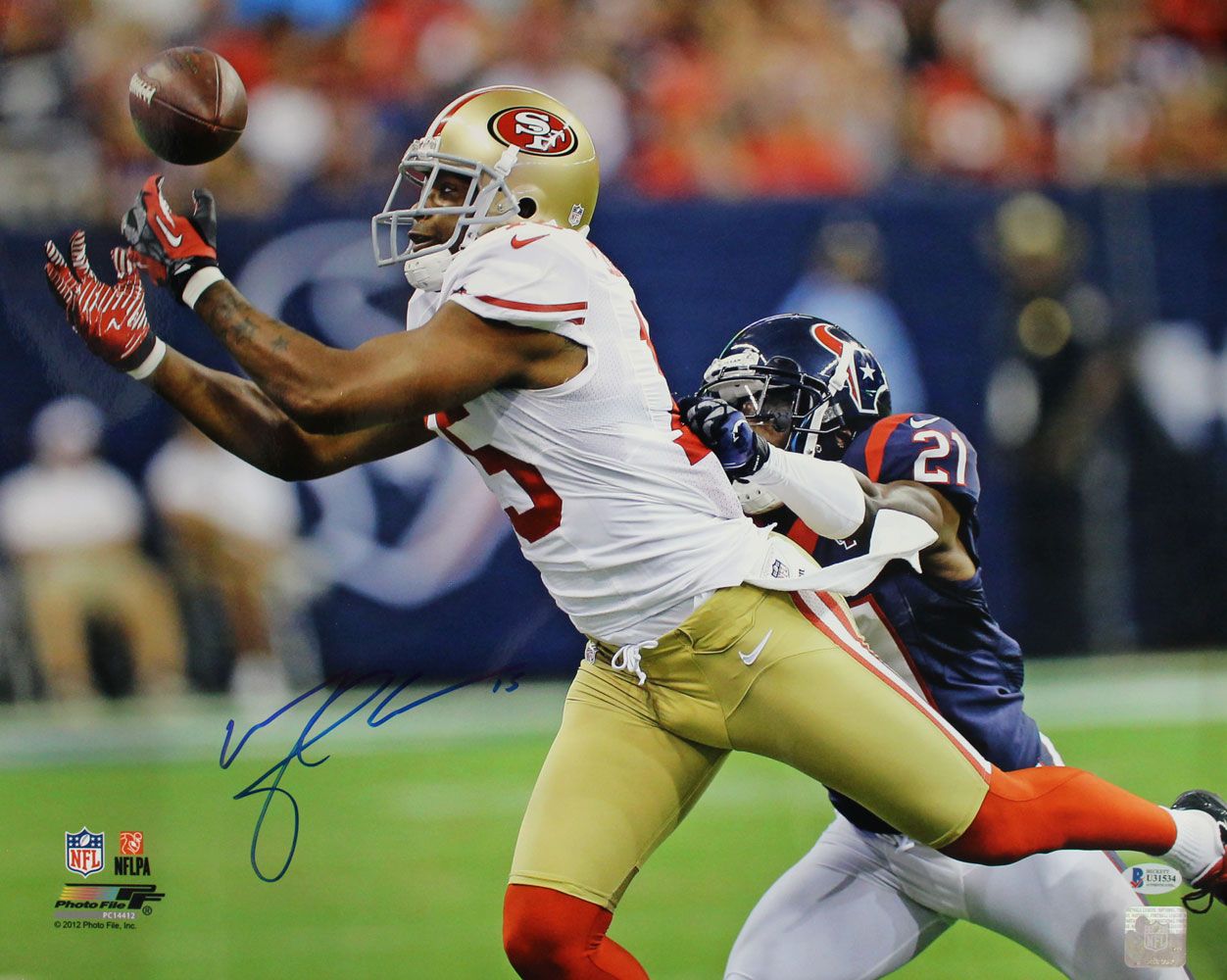 Michael Crabtree Autographed/Signed San Francisco 49ers 16x20 Photo BAS