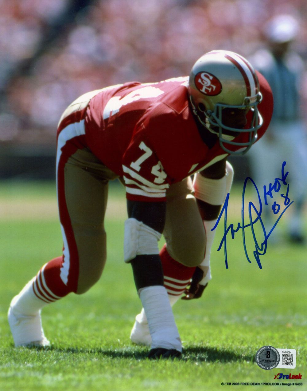 Fred Dean Signed San Francisco 49ers 8x10 Photo HOF Beckett 45670