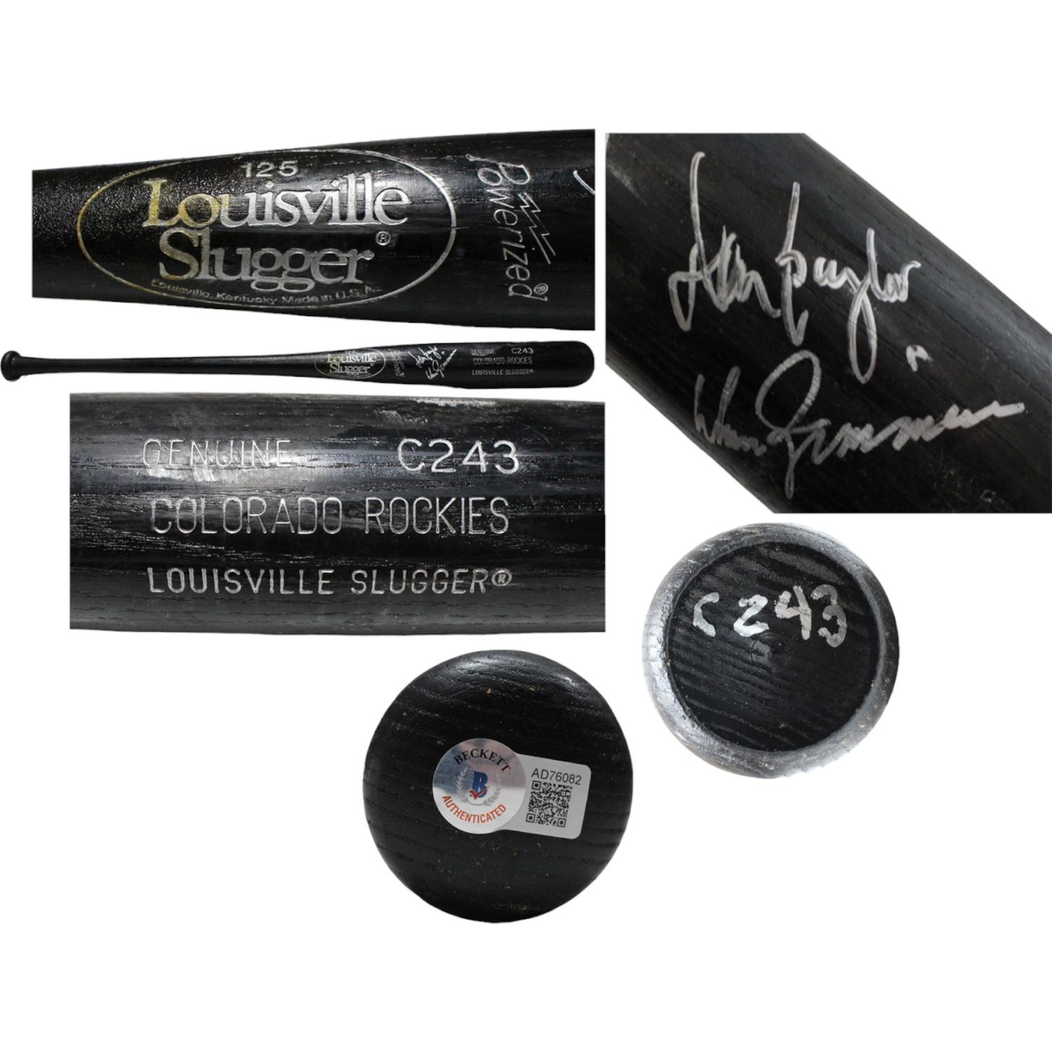 Don Baylor &amp; Don Zimmer Signed Louisville Slugger Game Issued Bat BAS 44334