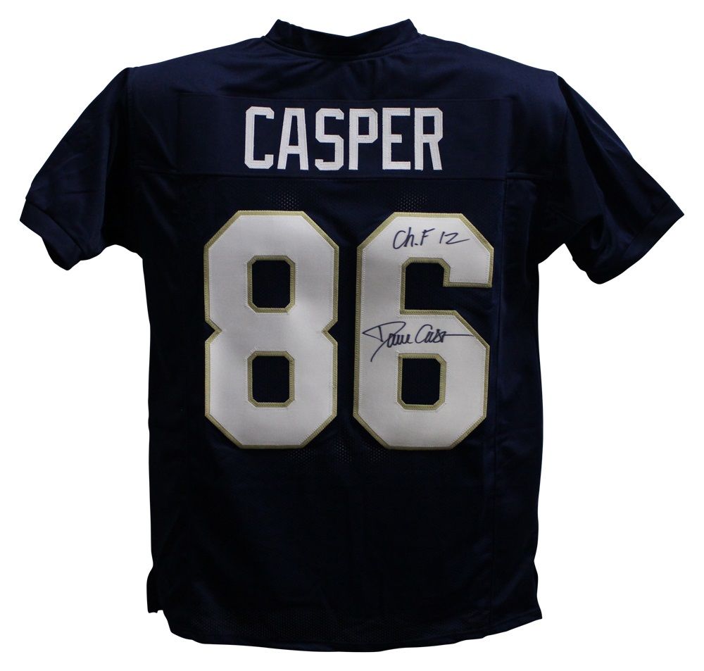 Dave Casper Autographed/Signed College Style Blue XL Jersey CHOF