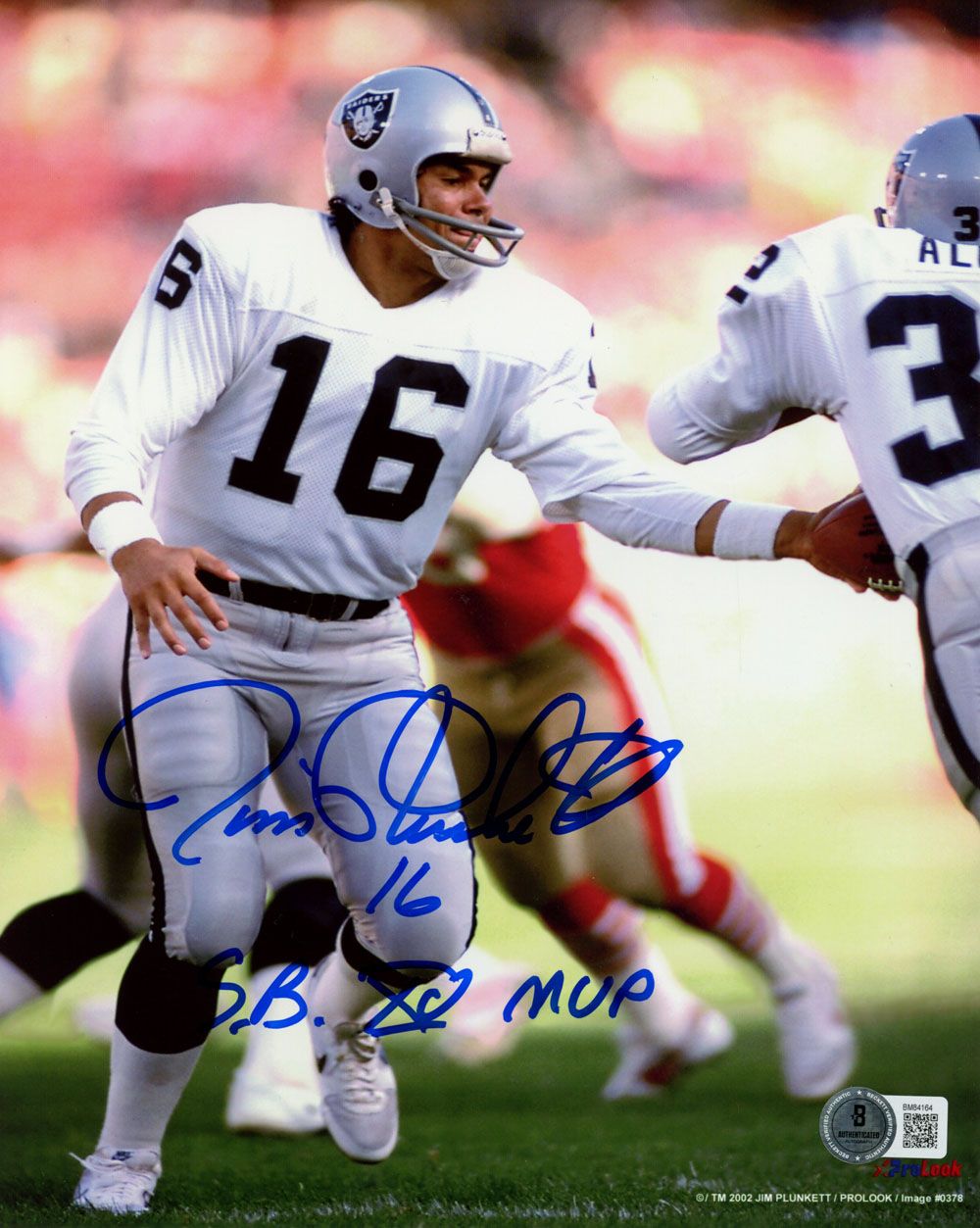 Jim Plunkett Signed Oakland Raiders 8x10 Photo SB MVP Beckett 45638
