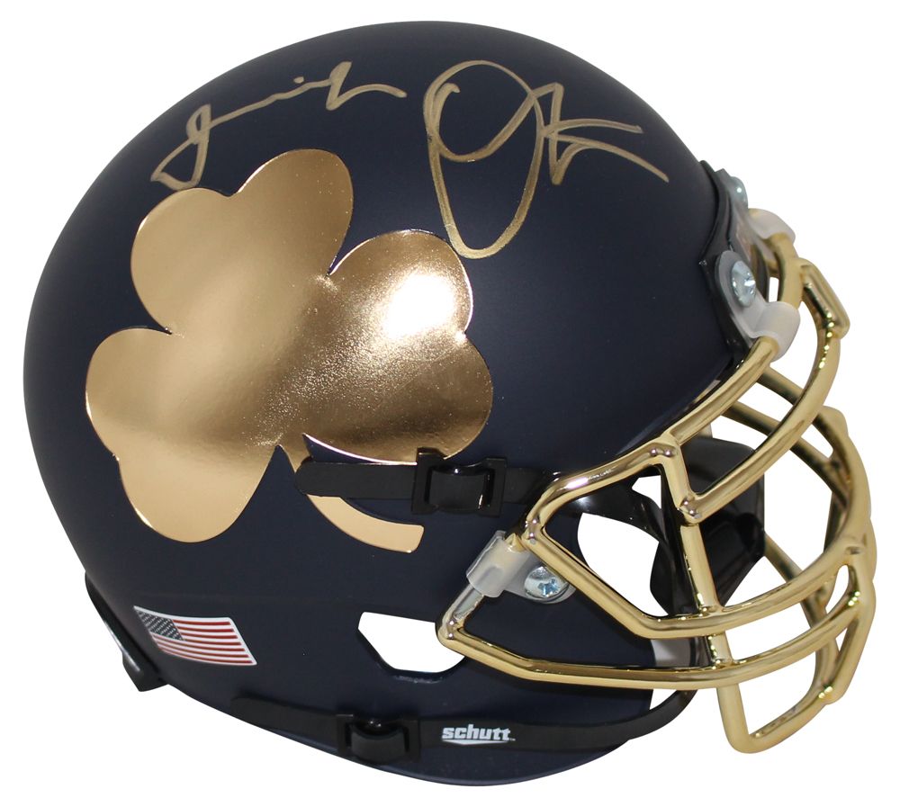 Jeremiah Owusu-Koramoah Signed Notre Dame Schutt Mini Helmet BAS
