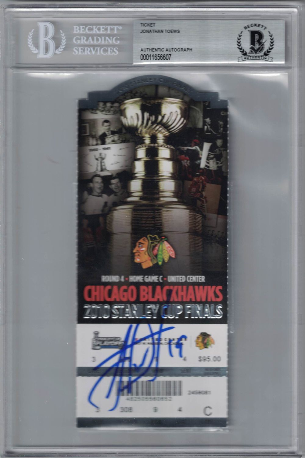 Jonathan Toews Signed Chicago Blackhawks Stanley Cup Ticket Game 5 BAS