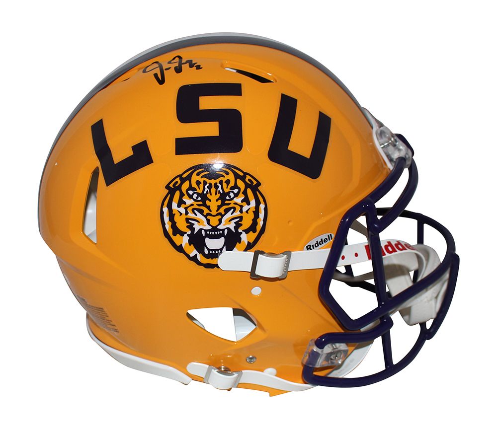 Justin Jefferson Autographed/Signed LSU Tigers Authentic Speed Helmet BAS