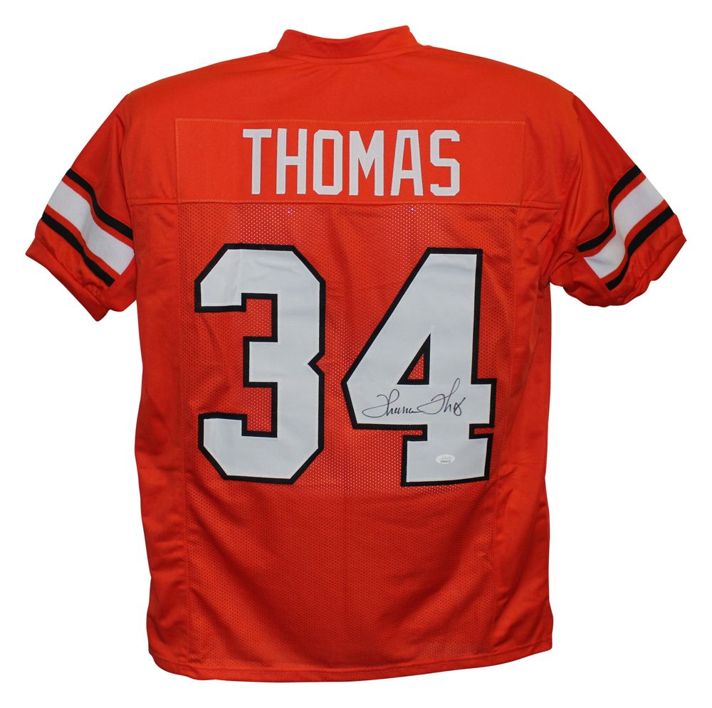 Thurman Thomas Autographed/Signed College Style Orange XL Jersey JSA