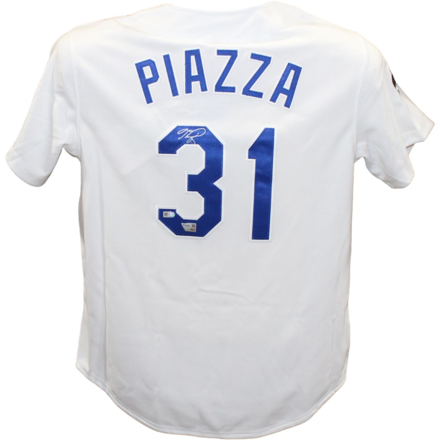 Mike Piazza Signed Los Angeles Dodgers White M&amp;N Jersey FAN