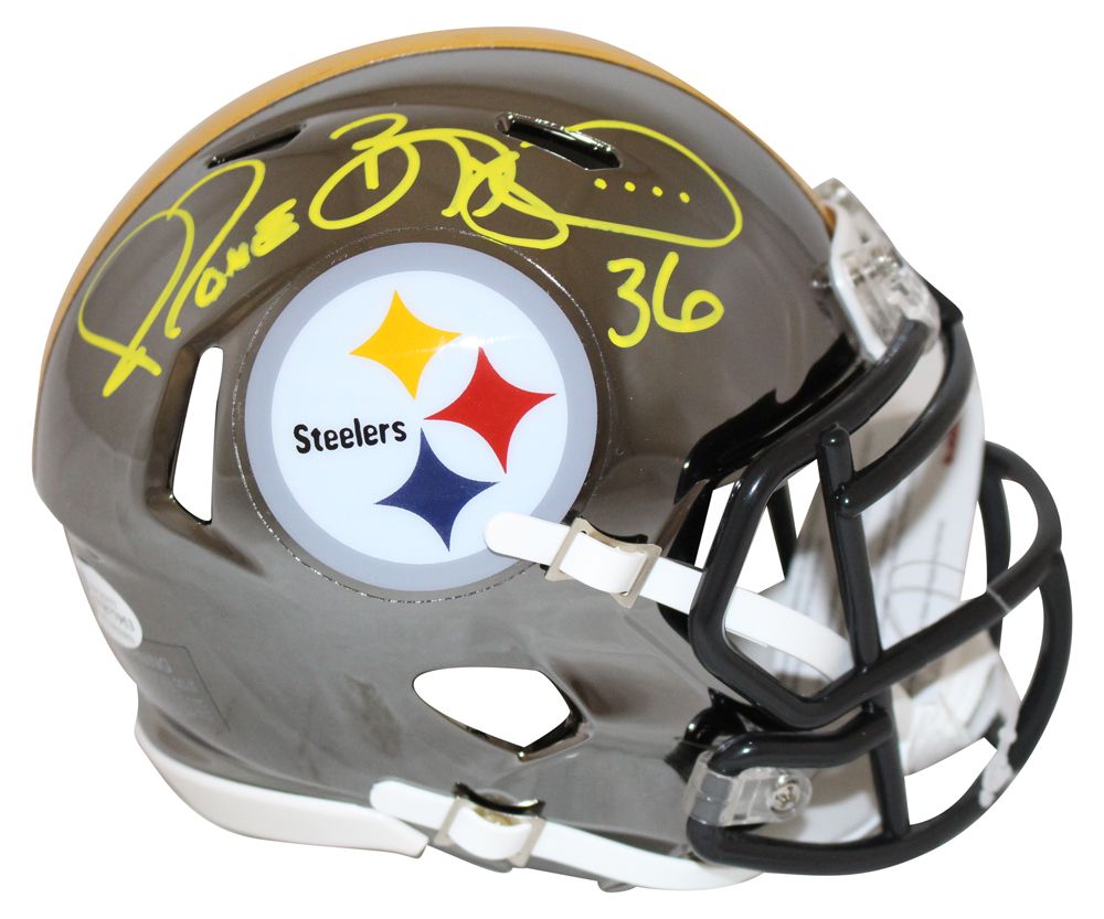 Jerome Bettis Autographed Pittsburgh Steelers Chrome Mini Helmet BAS