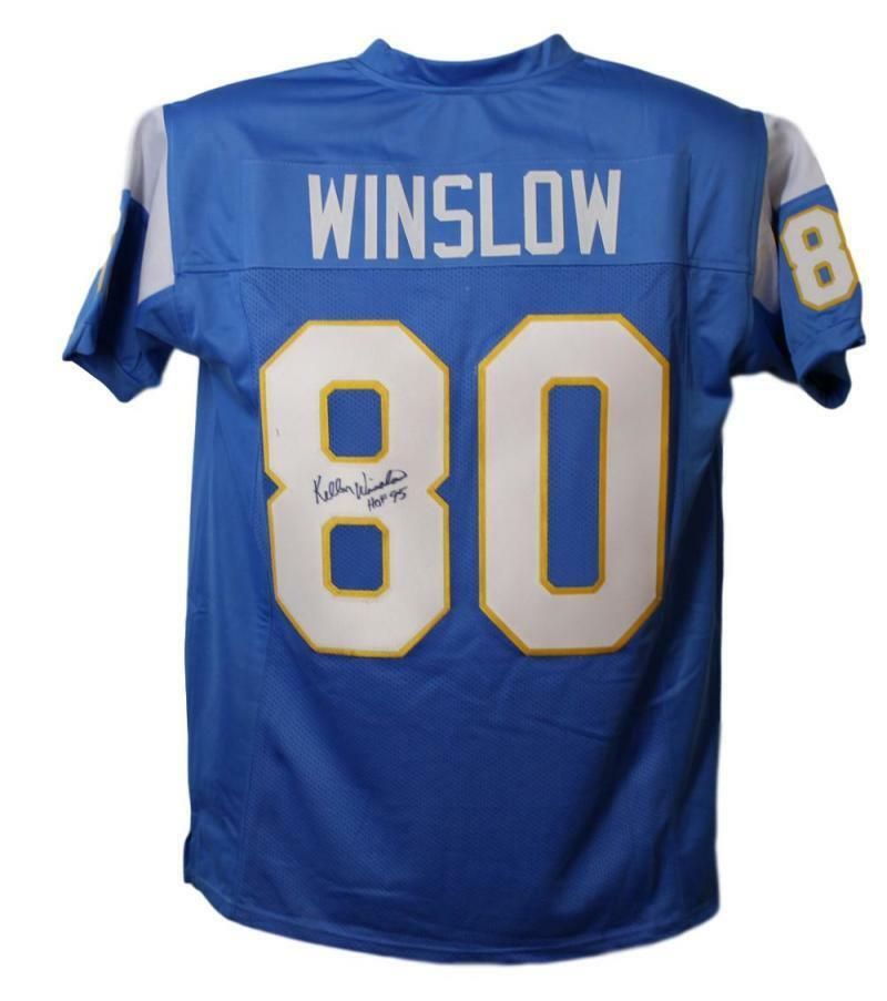 Kellen Winslow Autographed San Diego Chargers XL Blue Jersey JSA