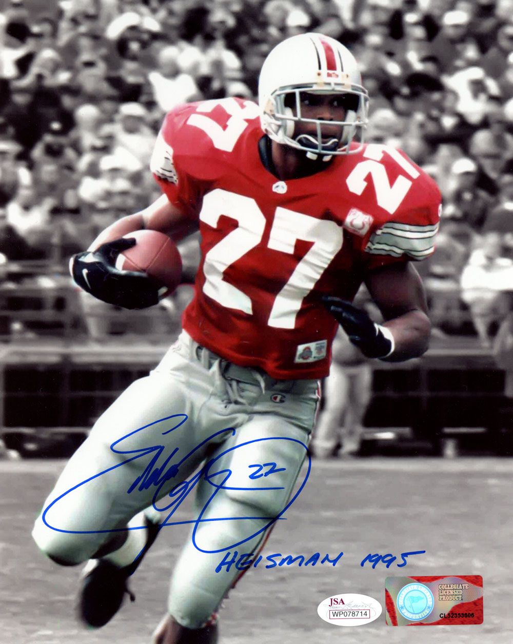 Eddie George Signed Ohio State Buckeyes 8x10 Photo Heisman 1995 JSA