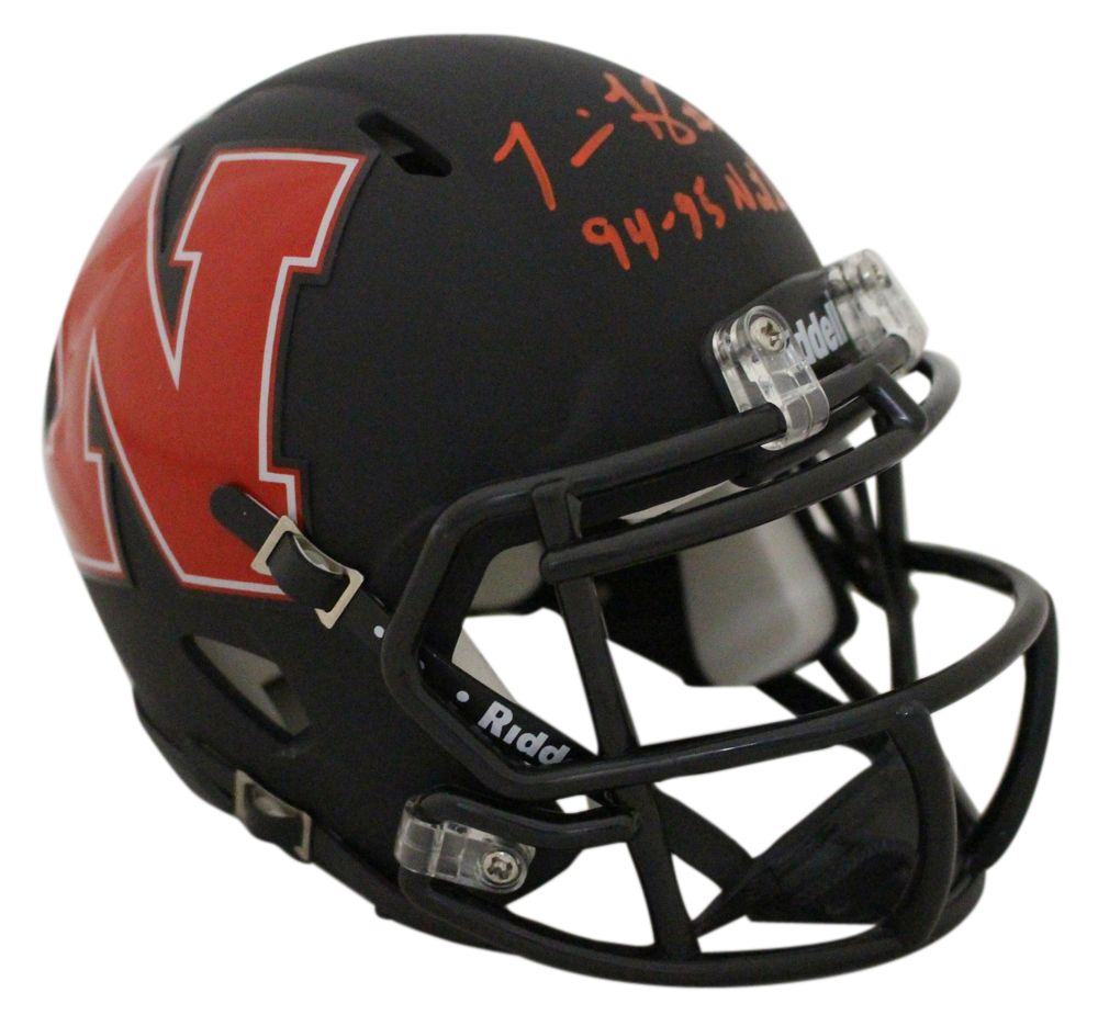 Tommie Frazier Signed Nebraska Cornhuskers AMP Mini Helmet Champs BAS