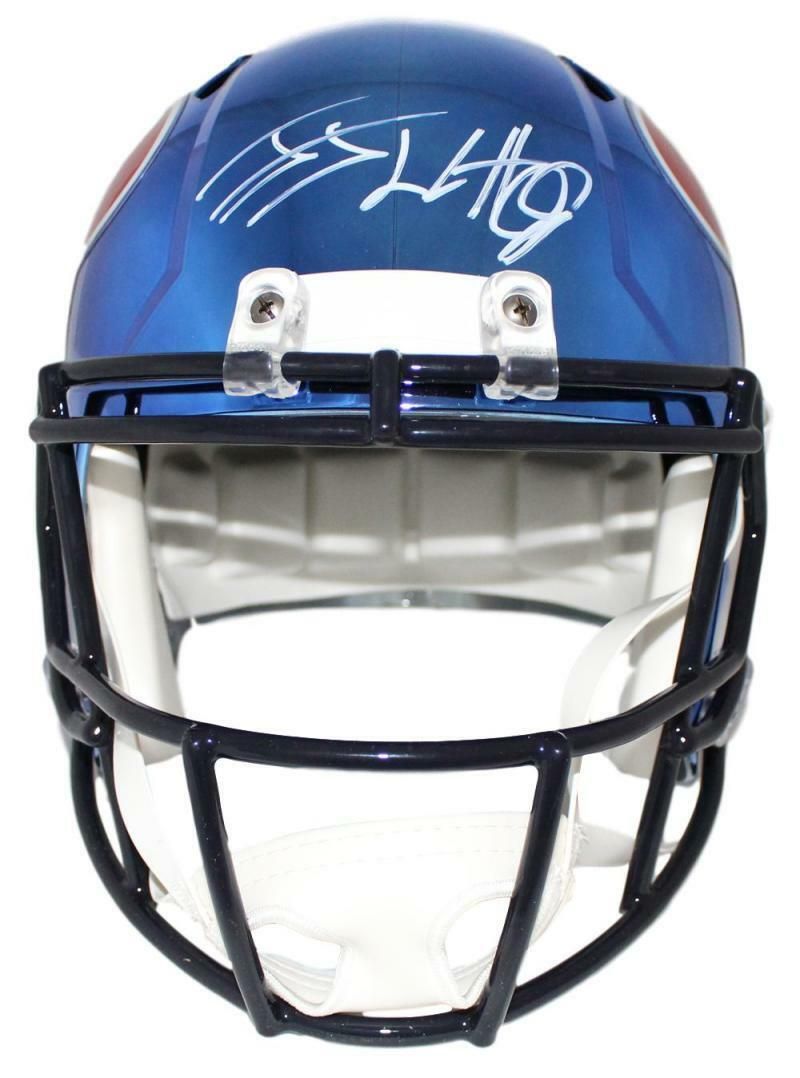 JJ Watt Autographed Houston Texans Chrome Replica Helmet JSA