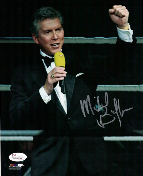 Michael Buffer Autographed Boxing Ring 8x10 Photo JSA