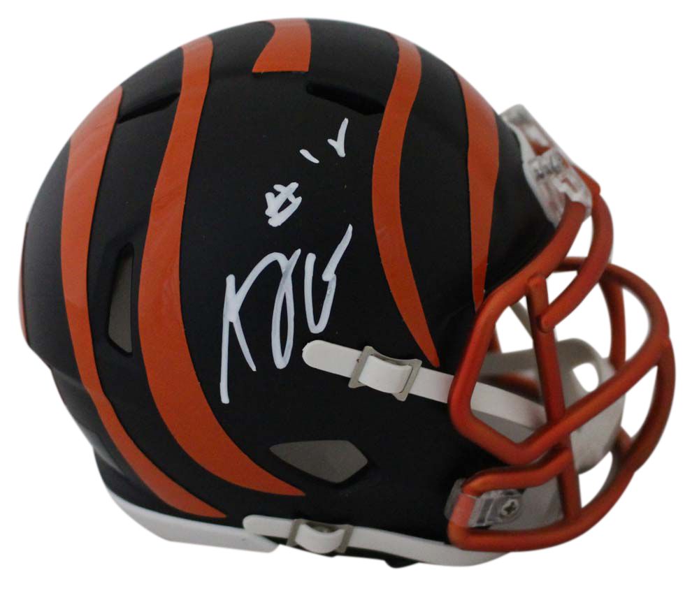 AJ Green Autographed/Signed Cincinnati Bengals Blaze Mini Helmet BAS