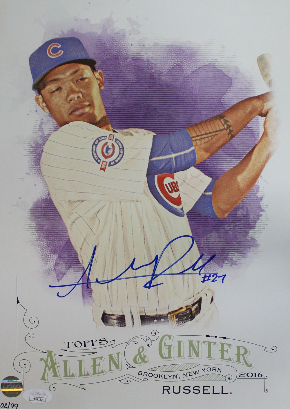 Addison Russell Signed Chicago Cubs 11x14 Allen &amp; Ginters Photo 2/99 JSA