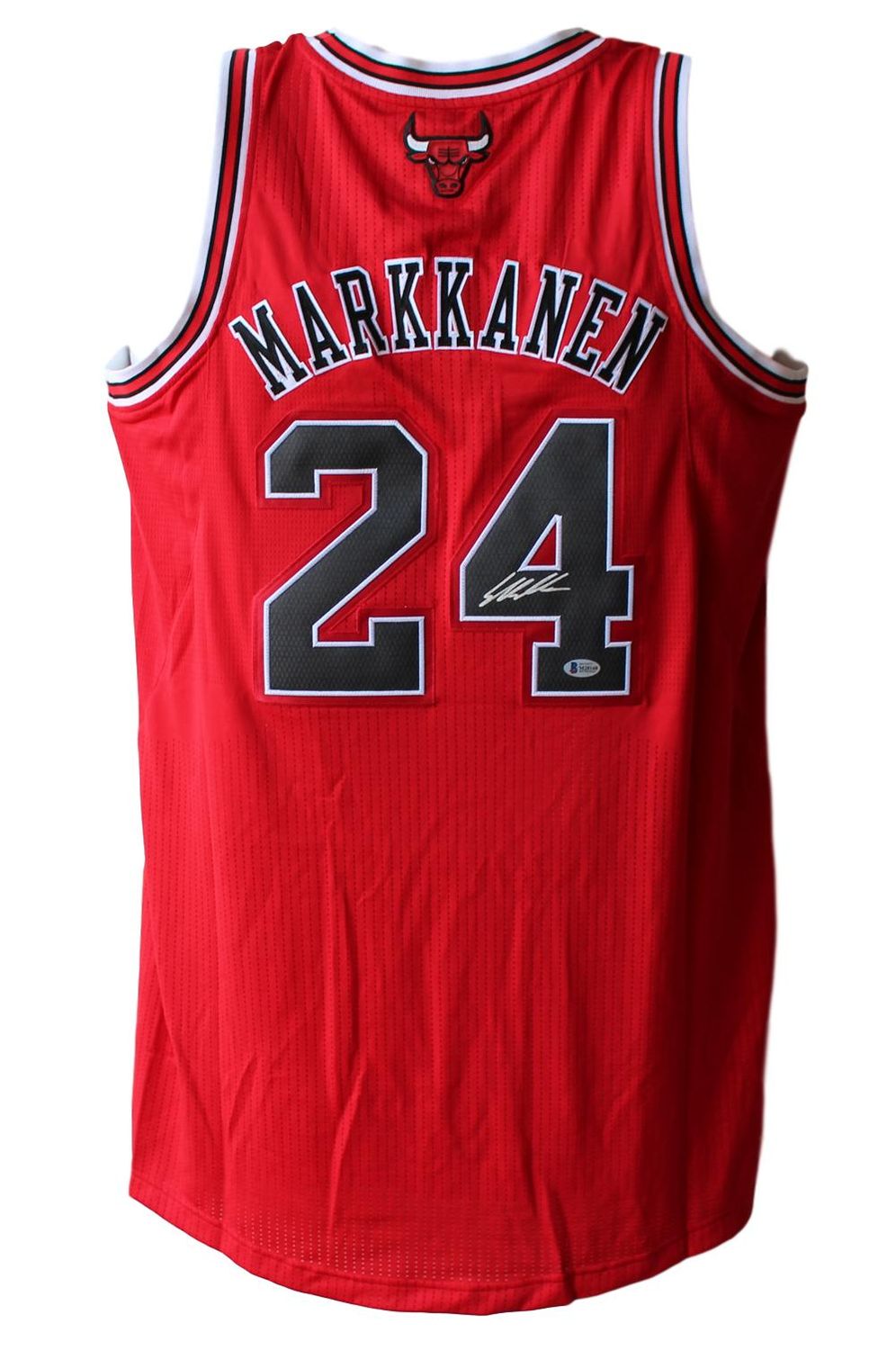 Lauri Markkanen Autographed/Signed Chicago Bulls Red Adidas XXL Jersey BAS