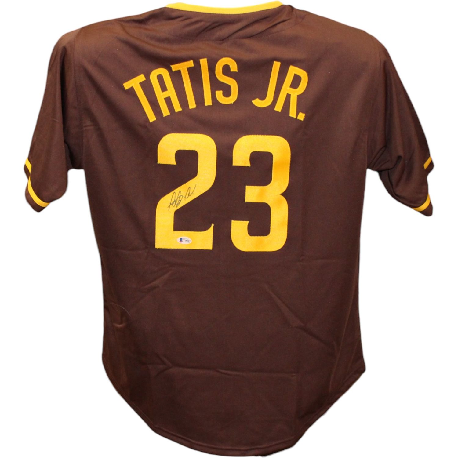 Fernando Tatis Jr. Autographed/Signed Pro Style Brown Jersey Beckett