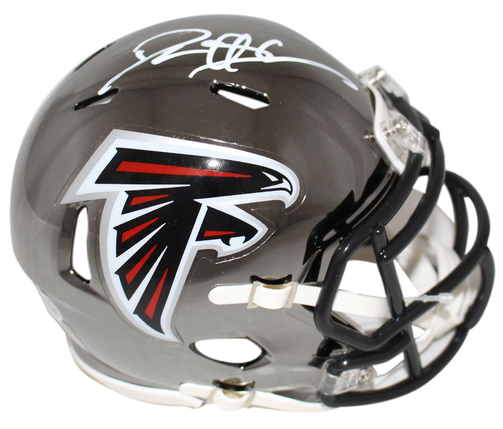 Deion Sanders Autographed/Signed Atlanta Falcons Chrome Mini Helmet BAS