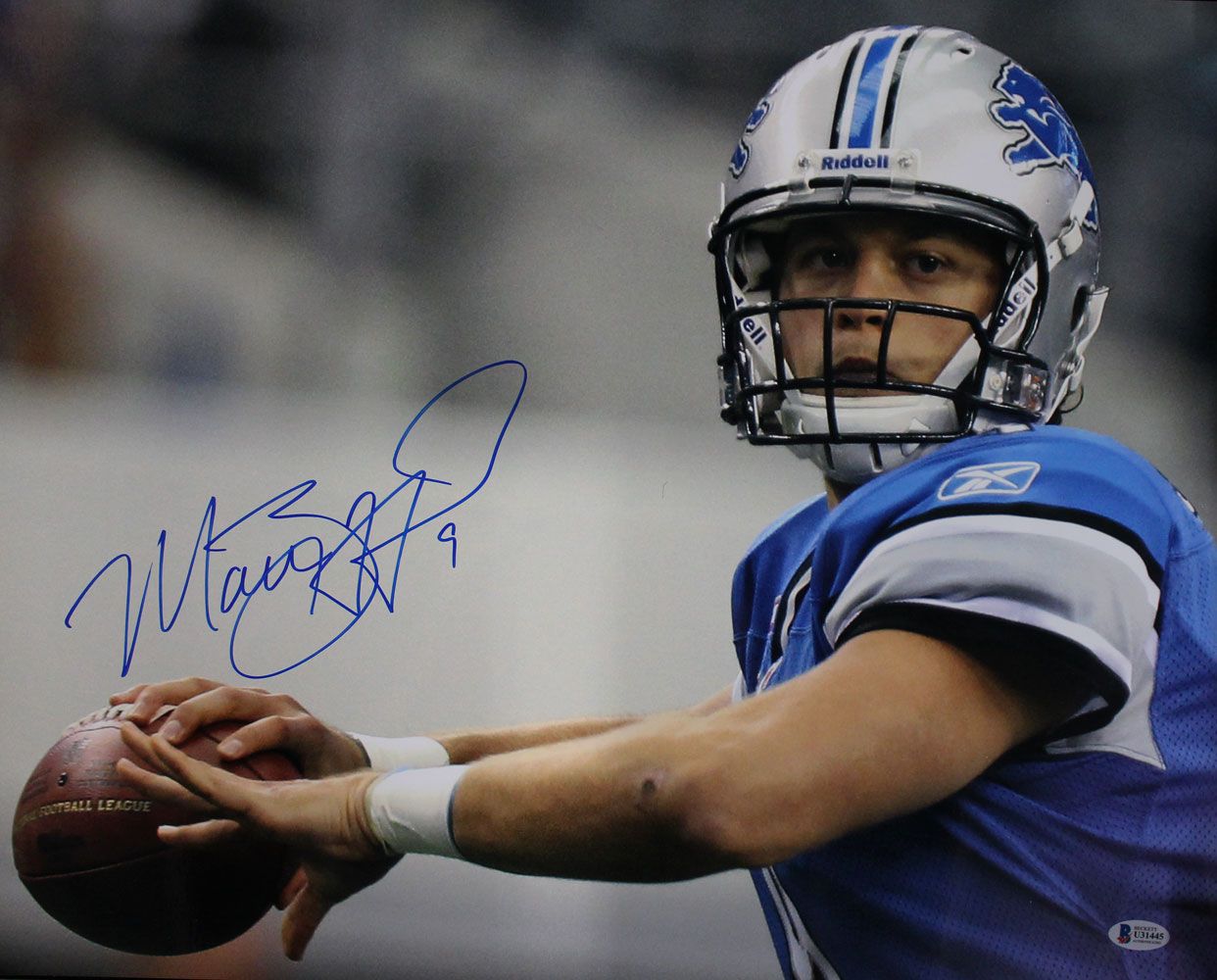 Matt Stafford Autographed/Signed Detroit Lions 16x20 Photo BAS
