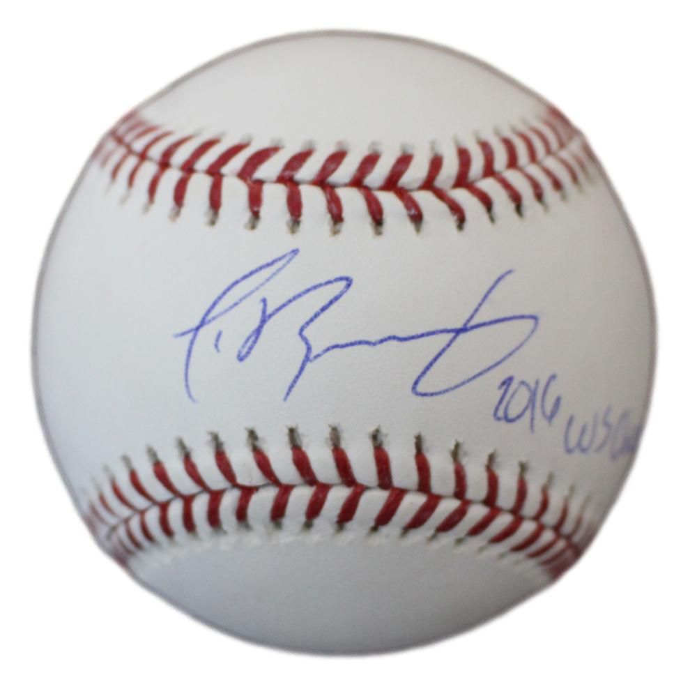 Javier Baez Autographed Chicago Cubs OML Baseball 16 WS Champs MLB