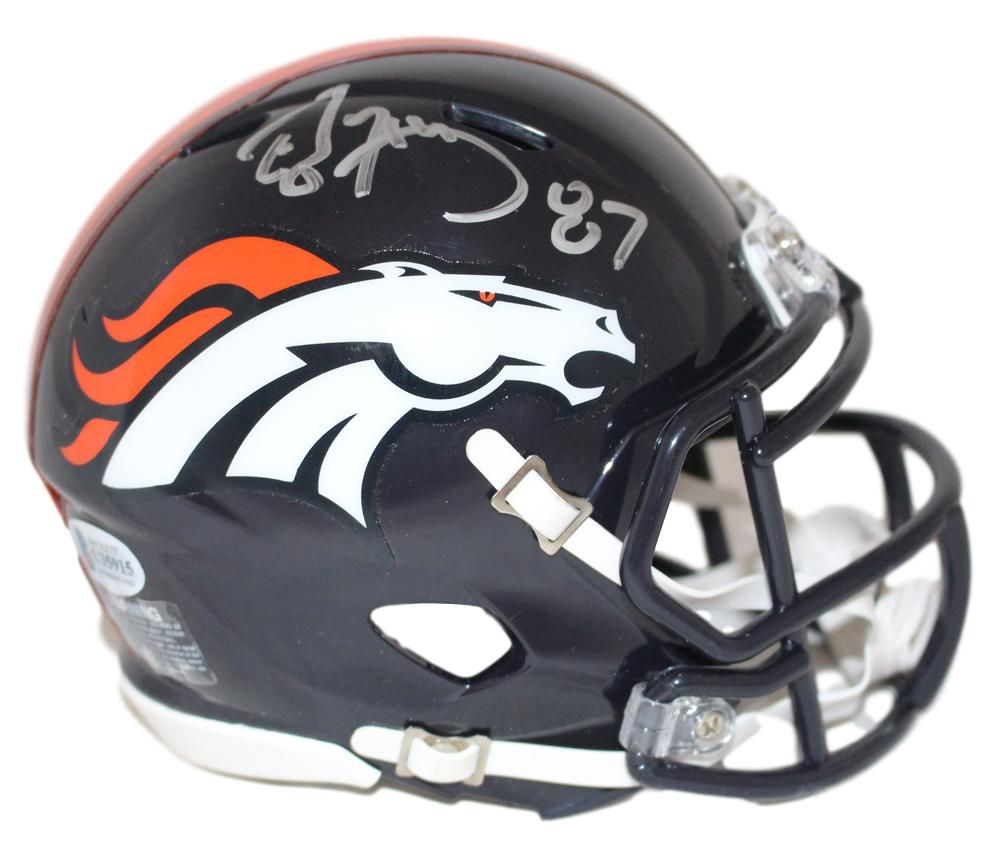 Ed McCaffrey Autographed/Signed Denver Broncos Speed Mini Helmet