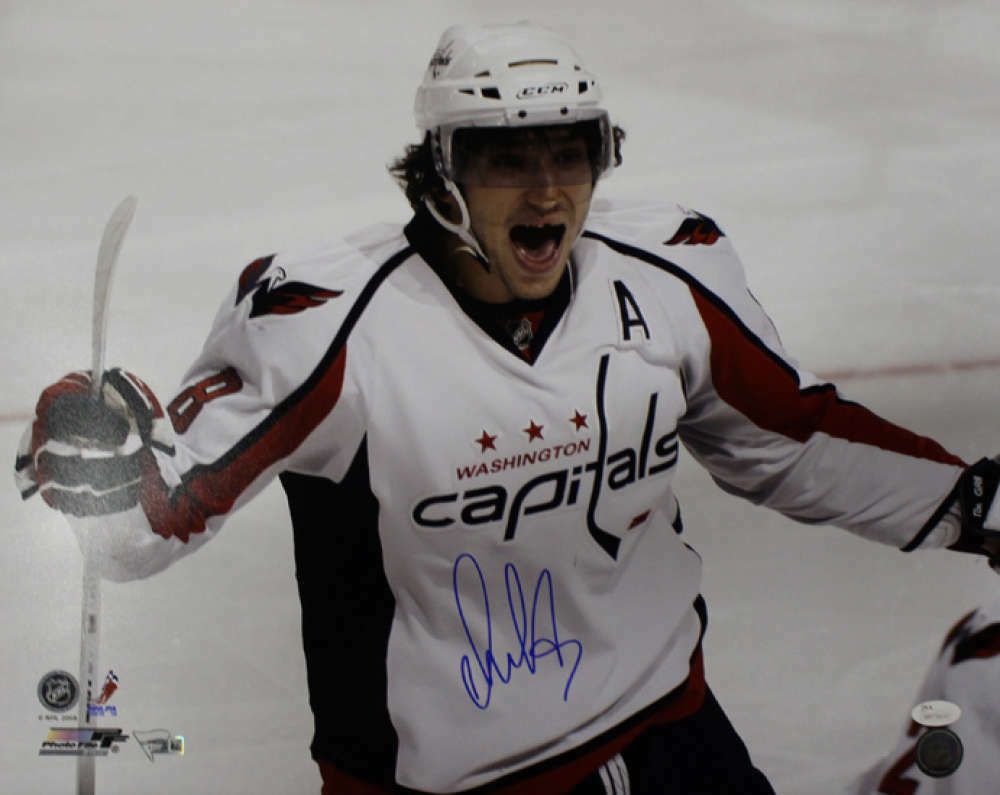 Alex Ovechkin Autographed Washington Capitals 16x20 Photo White Horizontal JSA