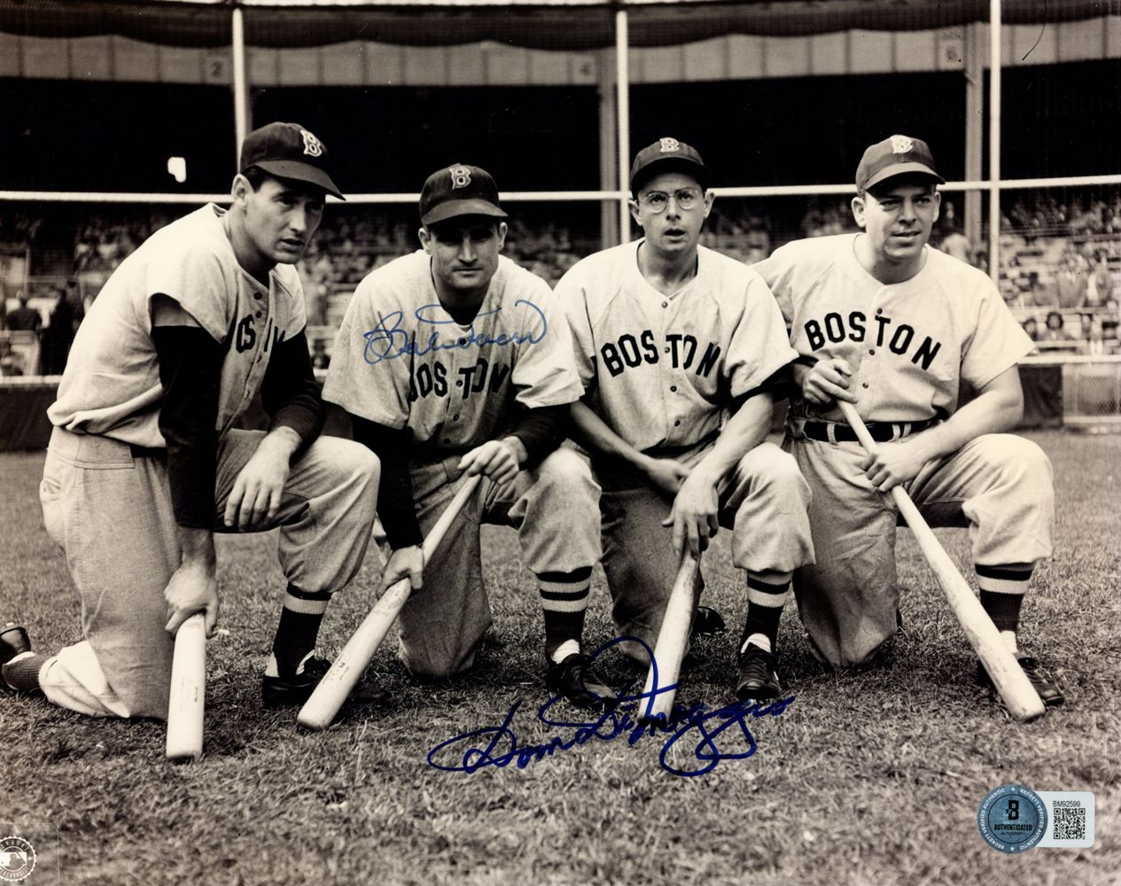 Dom Dimaggio &amp; Bobby Doerr Signed Boston Red Sox 8x10 Photo BAS 45237