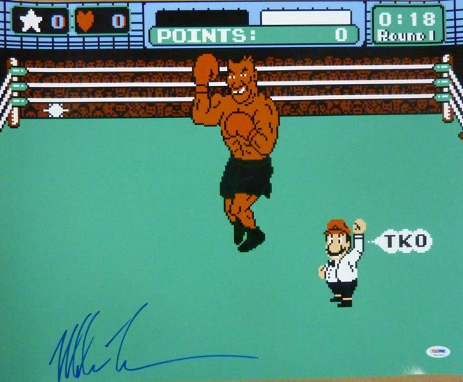 Mike Tyson Autographed Punch Out 16x20 Photo