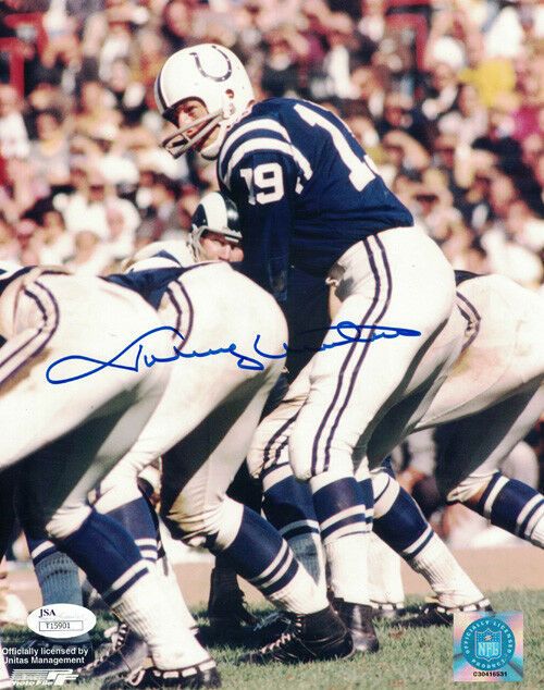 Johnny Unitas Autographed Baltimore Colts 8x10 Photo JSA
