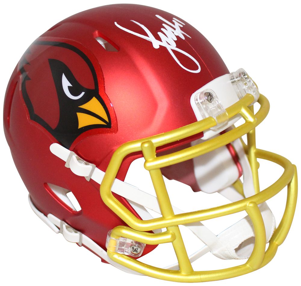 Larry Fitzgerald Autographed Arizona Cardinals Blaze Mini Helmet BAS