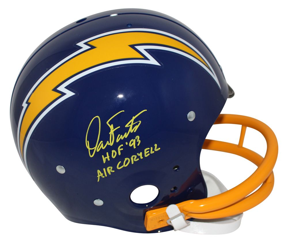 Dan Fouts Autographed/Signed San Diego Chargers TK Helmet 2 Insc JSA