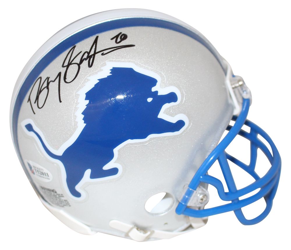 Barry Sanders Autographed/Signed Detroit Lions TB Mini Helmet BAS