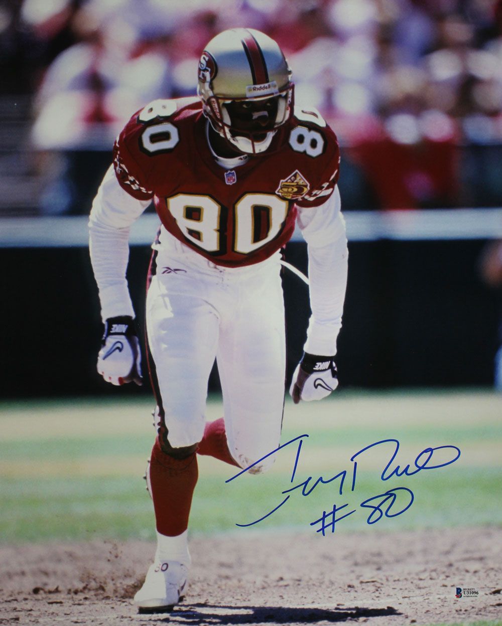Jerry Rice Autographed/Signed San Francisco 49ers 16x20 Photo BAS