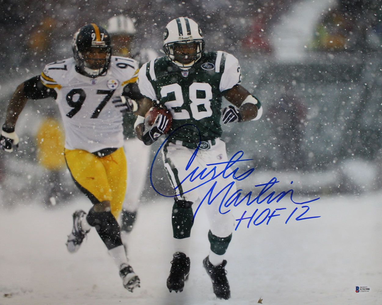 Curtis Martin Autographed/Signed New York Jets 16x20 Photo HOF BAS
