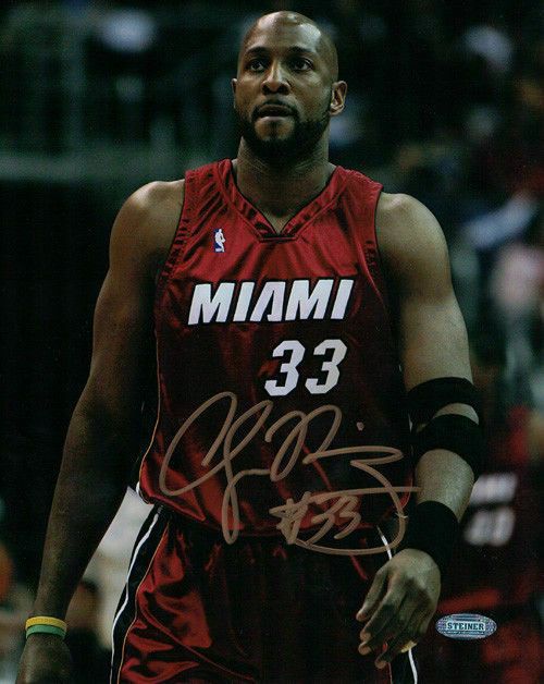 Alonzo Mourning Autographed Miami Heat 8x10 Photo Red Steiner