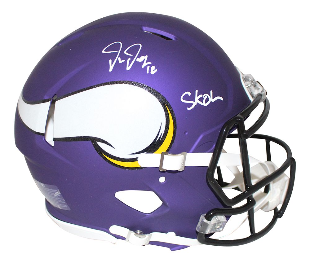 Justin Jefferson Signed Minnesota Vikings Authentic Speed Helmet SKOL BAS