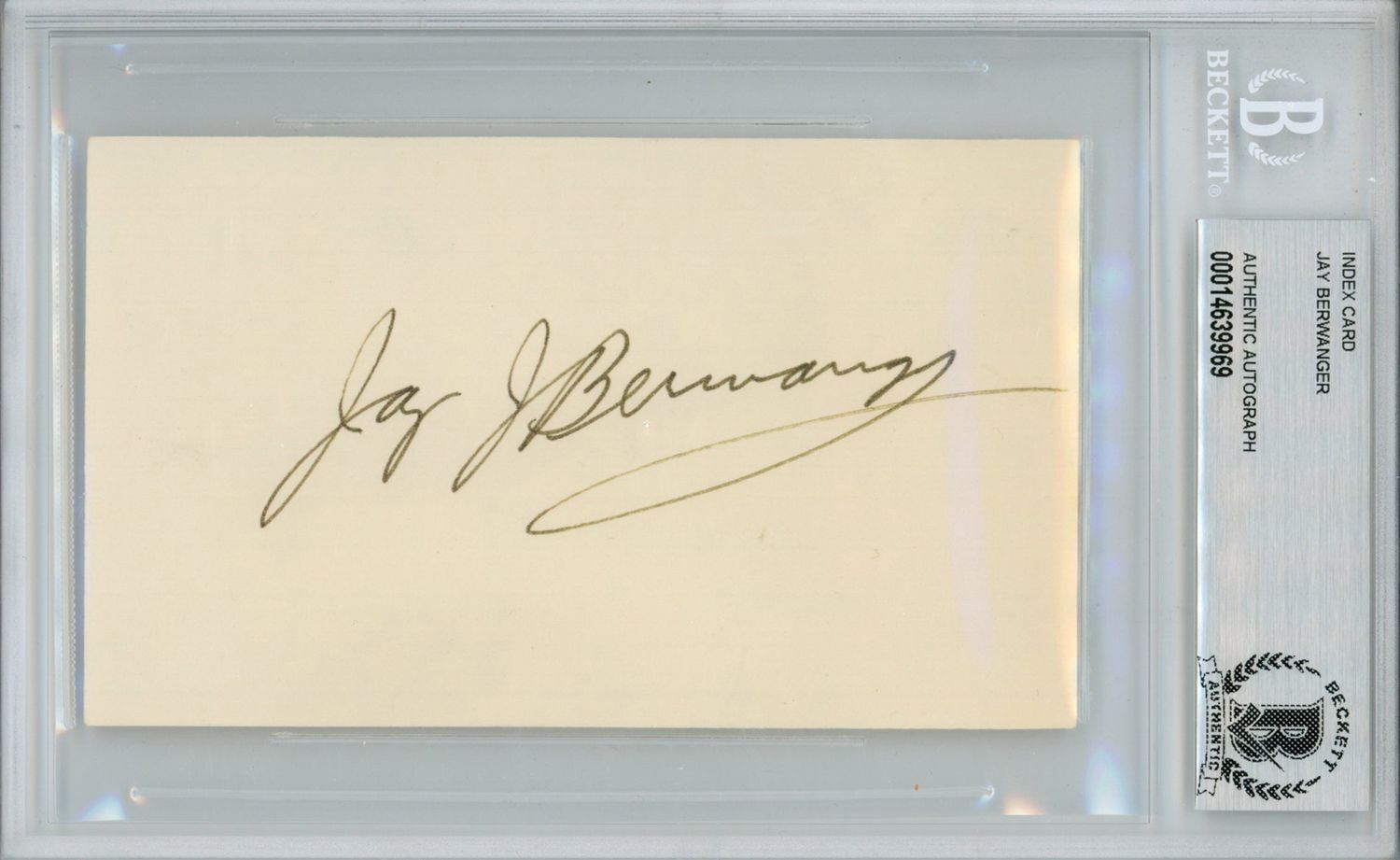 Jay Berwanger Autographed University Of Chicago Index Card Beckett Slab