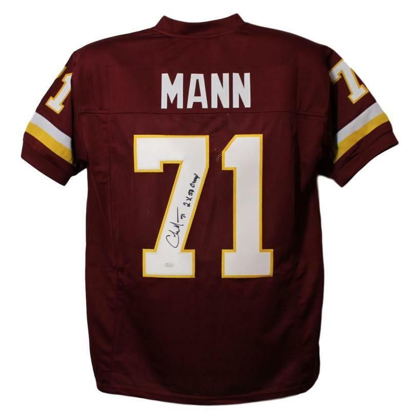 Charles Mann Autographed Washington Redskins Red XL Jersey 2x SB Champ JSA